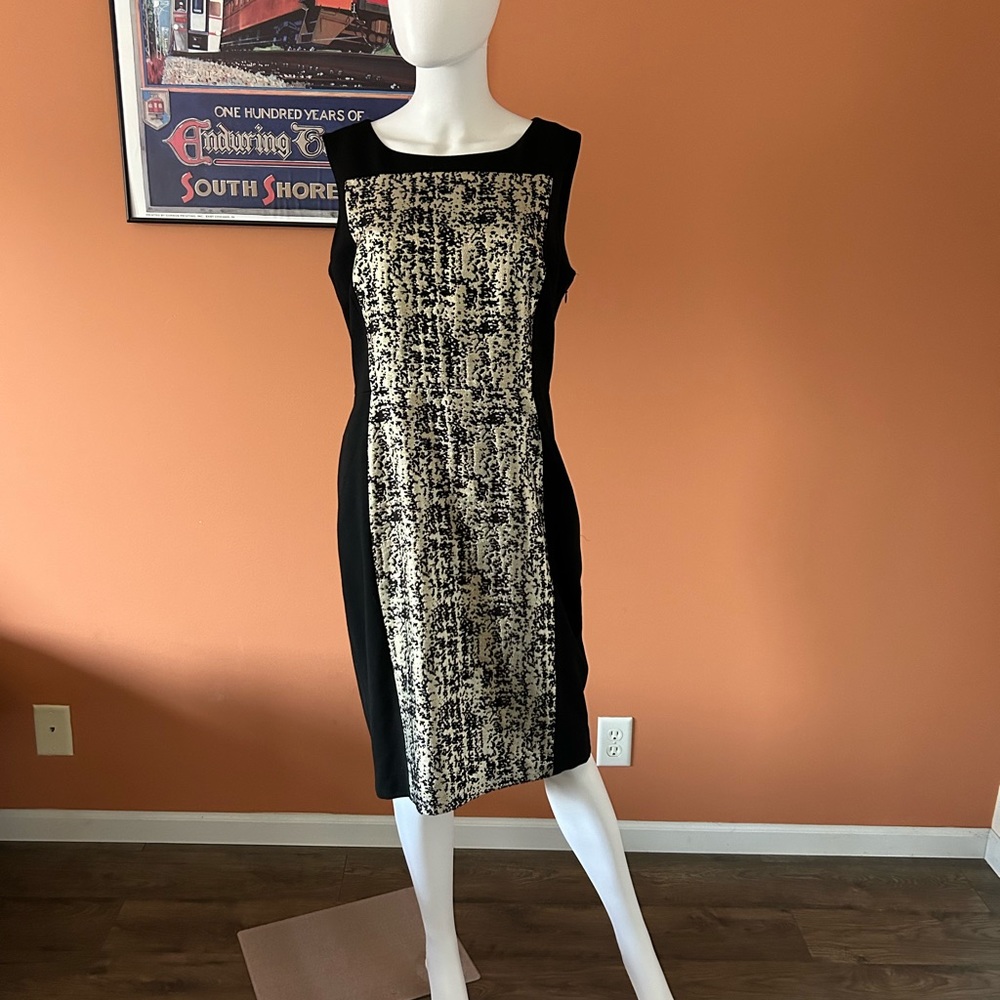 CLASSIQUES ENTIER black and gold sleeveless cocktail dress - Picture 1 of 9